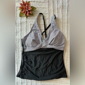 TALISEA Black & White Tankini Bathing Suit Top Swimsuit- Size XL